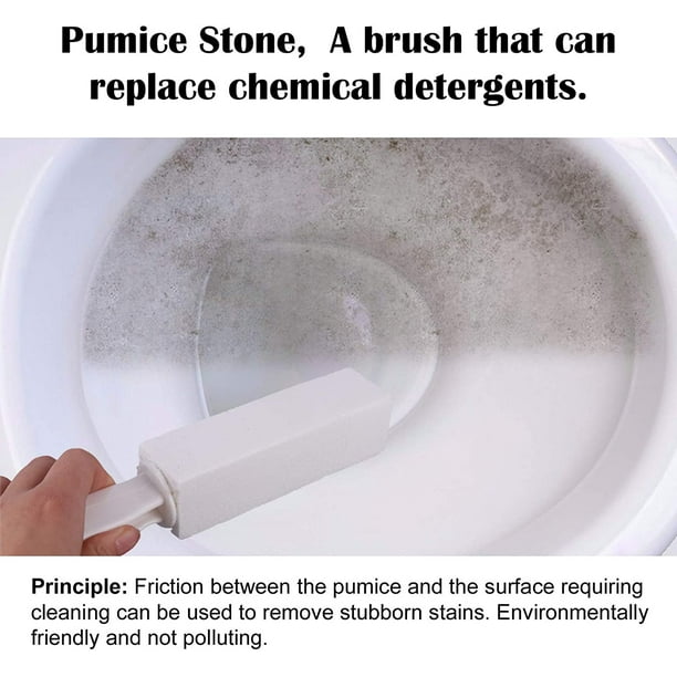2Pack Pumice Stone Toilet Bowl Clean Brush, with Handle, Remove Hard