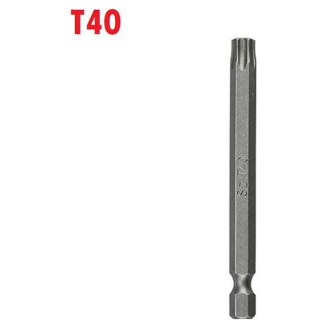 BTOER 1pc 75mm Hollow Torx Screwdriver Bit Hex Shank T7-T40 Magnetic Head Security Tamper Proof Star Screw Drivers Bits Hand Tools