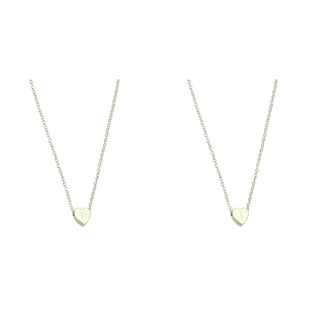(Lot de 2) Rinsvye 26 Colliers Épais en Forme de Cœur Initiale pour Femmes Bijoux Collier Alphabet pour Femmes Collier Chaîne de Perles Colliers pour Femmes A Z 26 Colliers en Or Initiale Alphabet pour Femmes
