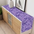 thumbnail image 4 of Vintage Purple Table Runner - 120 Inch Long, Kitchen Dining Table Runner Dresser Scarves, Retro Botanical Abstract Art Farmhouse Decor for Coffee Tables Wedding Party Banquet, 4 of 8