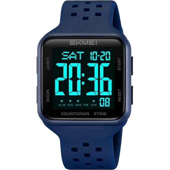 Men's Sports Digital Watches Military Multifunction Watches for Women with Waterproof Alarm Dual Time Zones Stopwatch