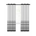 thumbnail image 7 of Boho Geometric Blackout Curtains for Bedroom, Abstract Art Vintage Striped Aesthetics Thermal Insulated Kitchen Drapes with Grommets, Light Blocking Window Treatment, 2 Panels 42" x 54", 7 of 7