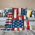 thumbnail image 2 of Fenyluxe American Flags Soft Throw Blanket Flannel Bed Throw Cozy Lightweight Plush Gifts for All Seasons - Independence Day Throw Blanket 50x60in, 2 of 6