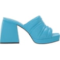 thumbnail image 6 of Circus by Sam Edelman Marlie Sapphire Blue Slip On Open Toe Block Heeled Sandals (Sapphire Blue, 7), 6 of 6