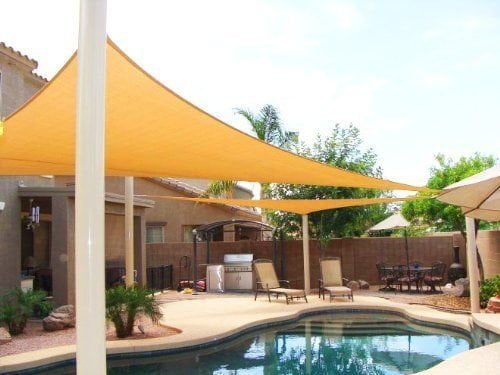 UV Block for Patio and Outdoor Sand LyShade 12 x 12 x 17 Right Triangle Sun Shade Sail Canopy with Stainless Steel Hardware Kit