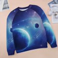 thumbnail image 6 of Galaxy Star Outer Space Women's Floral Printed Sweatshirt Long Sleeve Crewneck Casual Loose Vintage Graphic Pullover Tops, 6 of 7