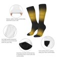thumbnail image 3 of JUNZAN Gold Glitter Gradient Pattern Fun Novelty Knee Warmer High Socks, 3 of 6