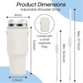 thumbnail image 5 of Water Bottle Carrier Bag Portable 40oz Bottle Holder with Handle Phone Pocket Adjustable Strap for Camping Picnic Travel Beach, 5 of 5