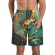 thumbnail image 1 of Fotbe Emerald Color Gold Marble Trajes de Baño Estampados para Hombre, Shorts de Verano de Secado Rápido, Ropa de Playa, Bañadores-3X-Large, 1 of 6