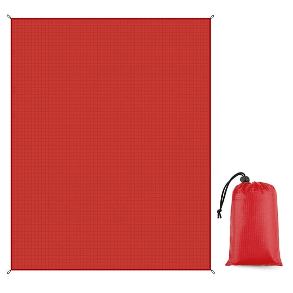 suxuMhao Foldable Waterproof Camping Mat, Red Compact Portable Outdoor Picnic Blanket, Sand Resistant Beach Ground Cover, 40×55 Inch, 1 Pack Pocket Travel Pad for Park Lawn & Backyard Trips