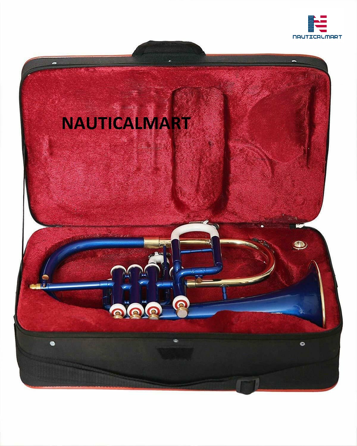 NauticalMart Brass Bb Flat 4 Valve Flugel Horn + Free Hard Case + Mouthipice - image 4 of 7