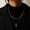 Gold Color, variant on Stacked 2 pices Mens 14K White Gold Necklaces, Geometric Bar Pendant with Box Chain Cuban Chain Rope Chain Necklaces, Classic Collar