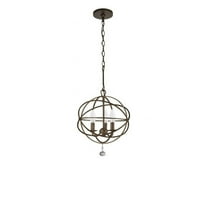 Three Light Chandelier in Minimalist Style 12 inches Wide By 14 inches High-English Bronze Finish Bailey Street Home 49-Bel-782360
