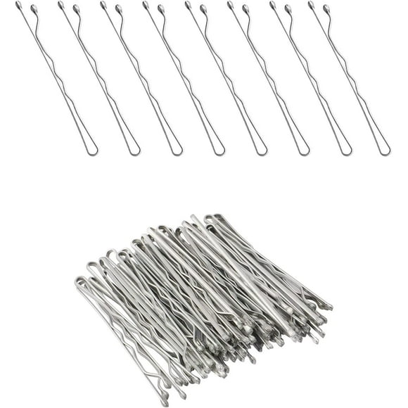 EcoNesxp Cheveux metal hairpins 50 pieces Silver pins à Rond Epingles