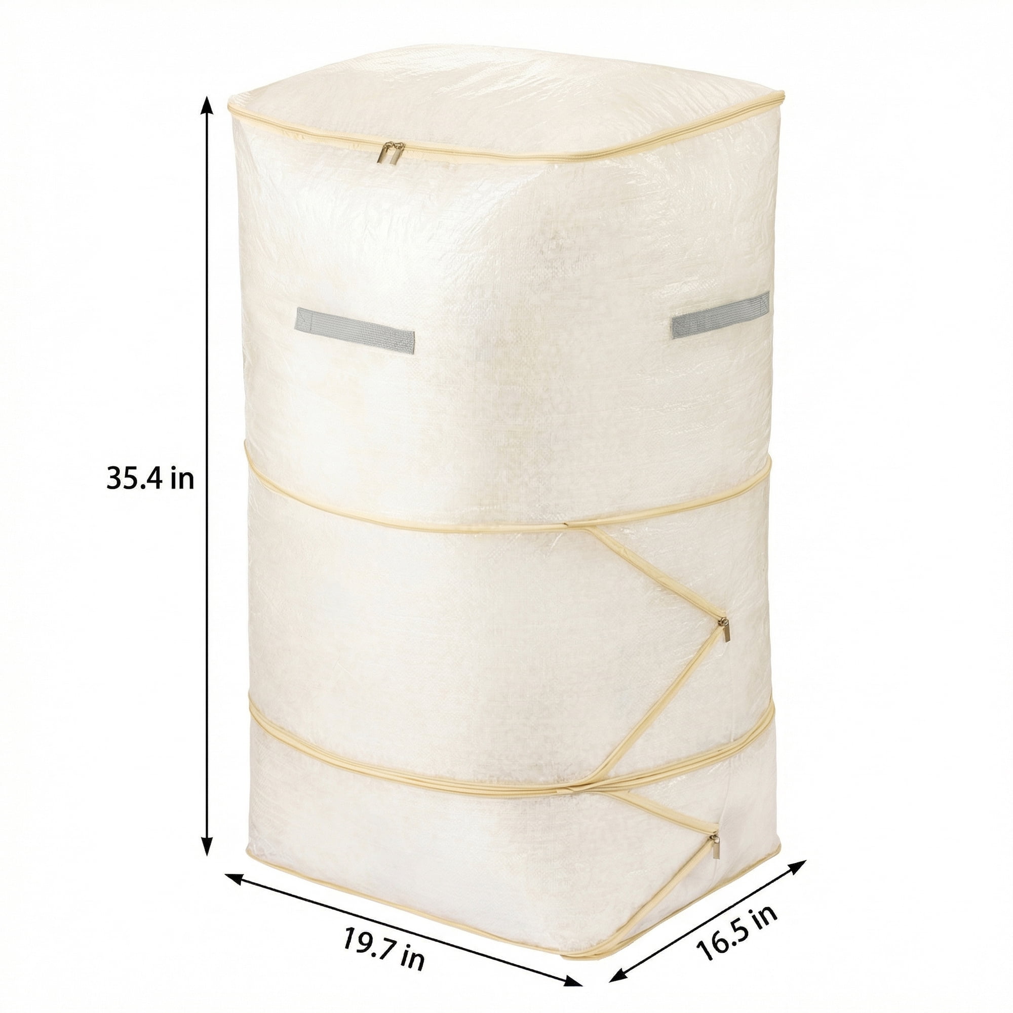Unique Bargains Portable Storage Bags for Organizing Clothing Beige 19.7"x16.5"x35.4"