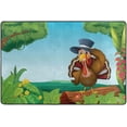 thumbnail image 4 of SKYSONIC 72x48in Forest Cute Turkey Area Rug, Happy Thanksgiving Non-Slip Floor Carpet for Indoor Living Dining Room and Bedroom Area, 4 of 7