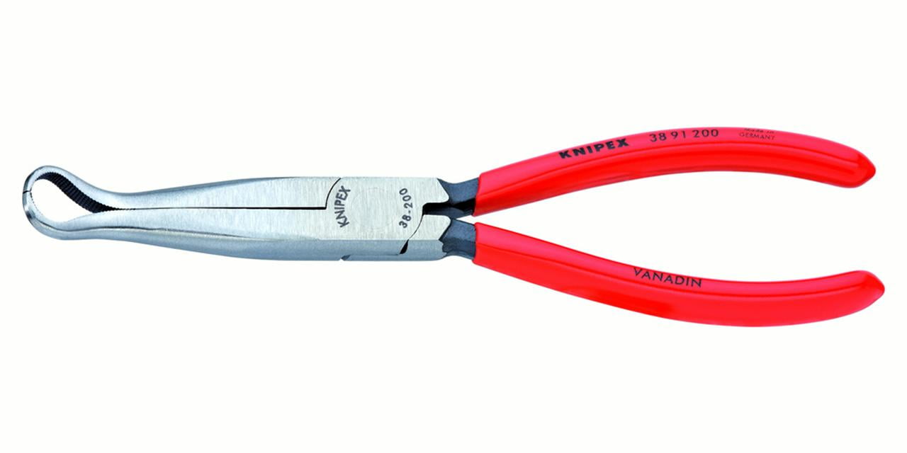 KNIPEX Tools 38 91 200, 8Inch Long Ring Nose Mechanics Gripping Pliers