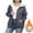 Gray, variant on HOMBOM Zip-Up Sweatshirts for Women Hooded Solf Heavyweight with Pocket Fleece Long Sleeve Letter Womens Jackets