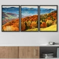 thumbnail image 3 of wall26 Framed Canvas Print Wall Art Set Aerial View Autumn Fall Mountain Forest Nature Wilderness Photography Realism Rustic Landscape Colorful for Living Room, Bedroom, Office - 16"x24"x3, 3 of 5