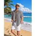 thumbnail image 6 of COOFANDY Men' Beach Wedding Shirt Casual Short Sleeve Linen Shirts Button Up Shirt with Pocket, 6 of 6