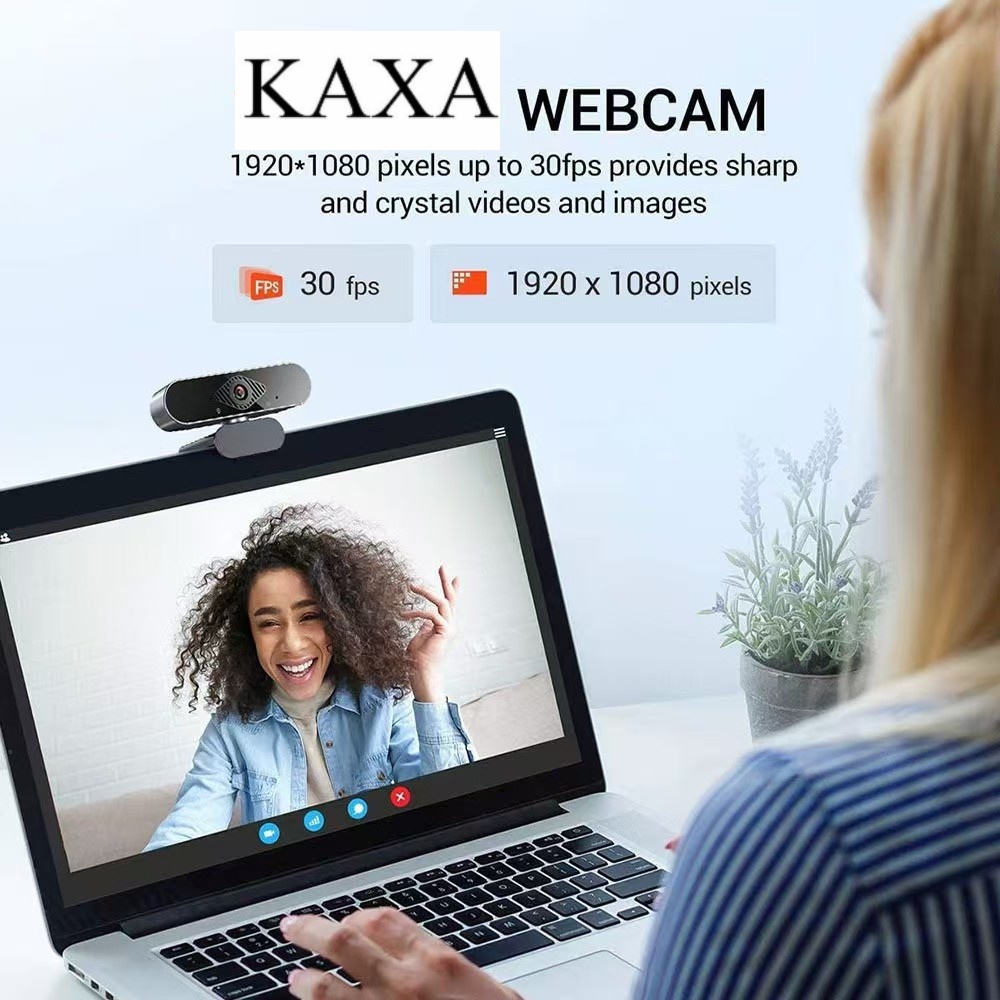 KAXA Camera-760P HD Webcam with Auto Lighting and 360°Rotation