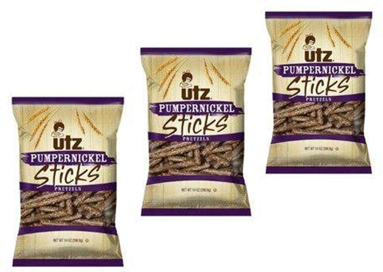 Utz Quality Foods Pumpernickel Sticks Pretzels, 3Pack 14 oz. (396.6g