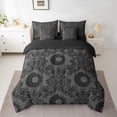 thumbnail image 2 of Manfei Black Damask Floral Twin Bedding Sets 7-Piece, Mystic Moon Sun Bedding Comforter Set, Bohemian Mandala Western Reversible Sheet Sets, Luxury Bedroom Decor, 2 of 7