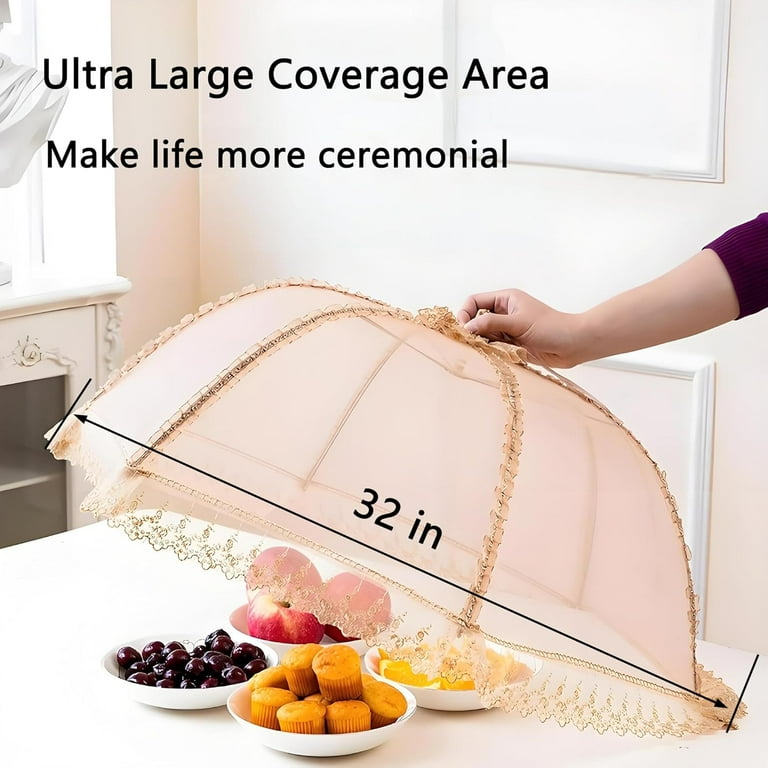 Food Covers For Outside Mesh 3 Pack 14 Inch Pop Up Fine Fly Net For