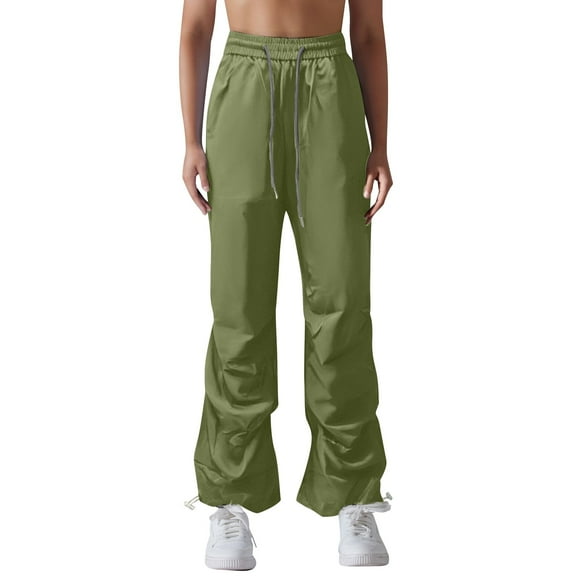 QHFBli Wide Leg Pants for Women Drawstring Baggy Casual Sweatpants