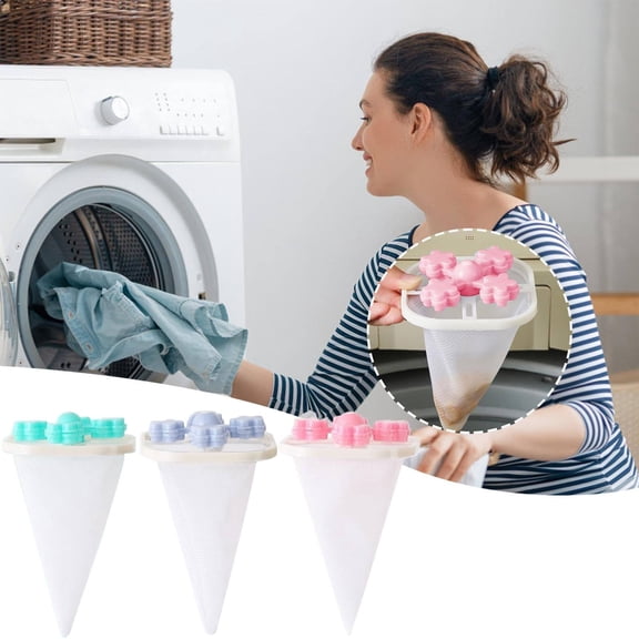 Floating Hair Filtering Mesh Removal, Reusable Lint Roller, Pet Hair Remover For Laundry, Reusable Washing Machine Hair Filter Cleaning Mesh Bag Pet Dog Cat Hair Remover For Laundry By Aminojy