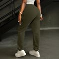 thumbnail image 6 of Nestiefly Plus SizeTall Women's Straight Leg Sweatpants Drawstring Elastic Waist Casual Joggers Pants with Pockets Open Bottom Army Green 3XL, 6 of 8