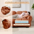 thumbnail image 6 of FFH 76.3" Cloud Loveseat, Modular Sectional Sofa with Movable Ottomans, Chenille Couch for Living Room, Orange, 6 of 12