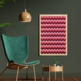 thumbnail image 2 of Chevron Wall Art with Frame, Zigzag Colorful Chevron Ornament Motifs Symmetry Modern Feminine Theme, Printed Fabric Poster for Bathroom Living Room, 23" x 35", Burgundy Ruby Coral, by Ambesonne, 2 of 2