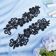 thumbnail image 6 of 4Pairs Flower Lace Fabric Applique Black Floral Embroidered Sew on Patches Water Soluble DIY Wedding Dress Headwear Collar Neckline Mesh Trims, 6 of 6