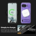thumbnail image 2 of Dteck Magnetic Case for Google Pixel 9A, Compatible with MagSafe, PU Leather TPU Bumper Shockproof Protective Cover with Kickstand,Purple, 2 of 5