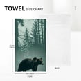 thumbnail image 4 of Foggy Forest Bear Hand Towels Green Trees Bath Towel Set of 2 Soft Kitchen Dish Towels Decorative Bathroom Face Towels for Guest Gym Yoga 27.5 * 16in 2 pieces, 4 of 6
