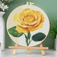 thumbnail image 3 of A Yellow Rose Easy Stamped Cross Stitch Kits for Beginners with Hoop Simple Patterns 11CT Counted Embroidery Needlepoint Crafts Arts for DIY Enthusiasts and Home Decor 26x26cm(6), 3 of 8