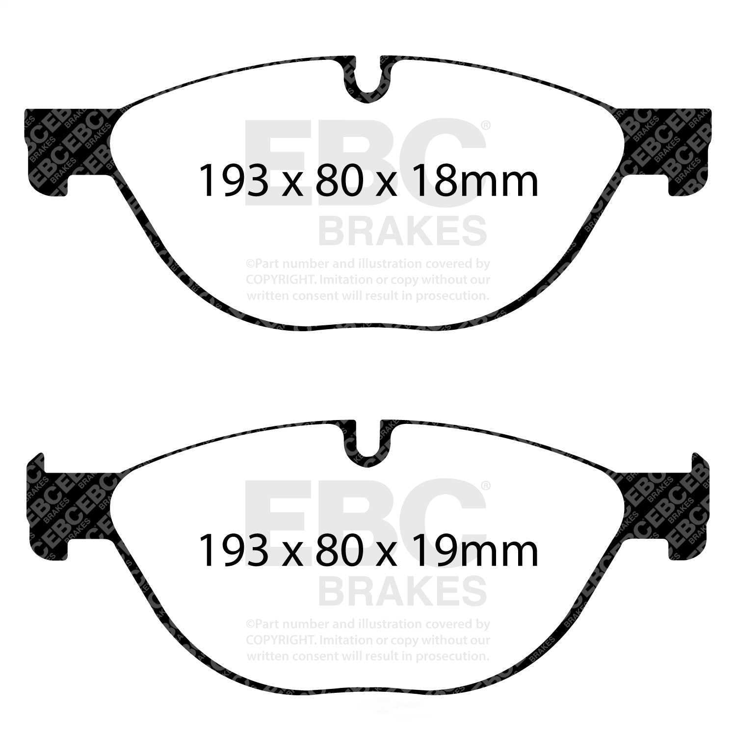 EBC 12-13 BMW 528 2.0 Turbo (F10) Performance Yellowstuff Front Brake Pads Fits select: 2010-2017 BMW 535, 2009-2018 BMW 750