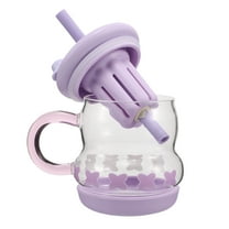 Worgeous Glass Cups With Lids And Straws For Coffee Bar Iced Coffee Cups With Lids Drinking Glasses Set Coffee Cups Glass Tumbler With Straw And Lid