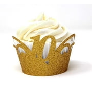 All About Details 10 Cupcake Wrappers,12pcs (Glitter Gold)