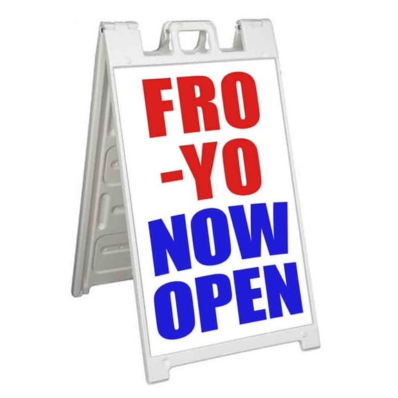 Fro-Yo (24" X 36") Standard A-Frame Signicade, Includes Decal Applied To Stand