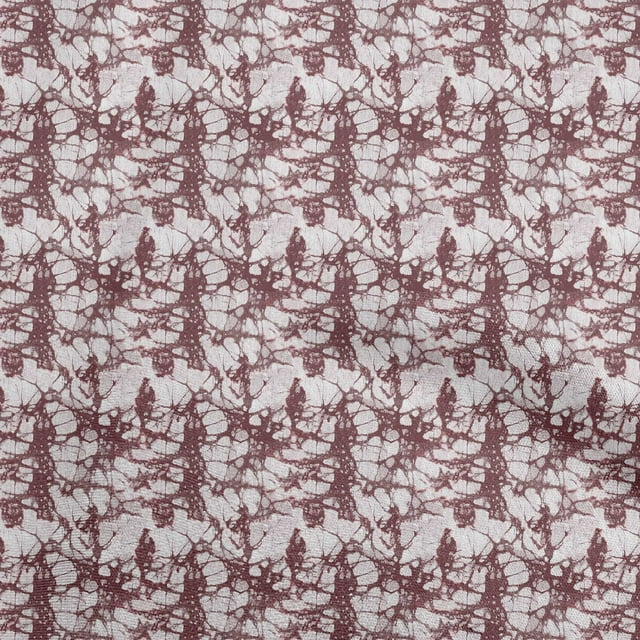 oneOone Tissu Popeline de Coton Rouge, Matériel de Robe Batik Aian, Tissu Imprimé au Mètre 42 Pouces de Large