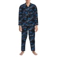 thumbnail image 3 of Balery Blue Sports Car Pijama para Hombre de Dos Piezas con Manga Larga, Conjunto de Dormir y Descanso Suave con Bolsillos-Small, 3 of 7
