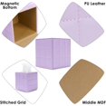 thumbnail image 4 of ABPETE Purple Square Tissue Box Cover – Modern Leather Cube Facial Tissue Holder for Bathroom, Living Room and Office Decor, 4 of 6