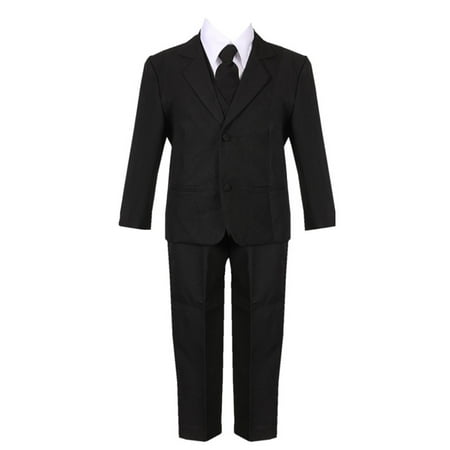 Baby Boys Black 5 Piece Classic Vest Jacket Pants Special Occasion Suit