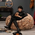 thumbnail image 4 of Jaxx Bean Bags Jaxx 4' Foot Bean Bag Chair and Lounger for Kids, Teens and Young Adults - Faux Fur Red-Fox, 4 of 5