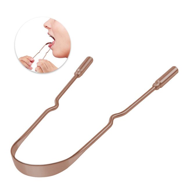Raspador de lengua de acero inoxidable Lengua de metal Limpieza de aliento fresco Cepillo de dientes recubierto Higiene bucal Gao Jinjia LED