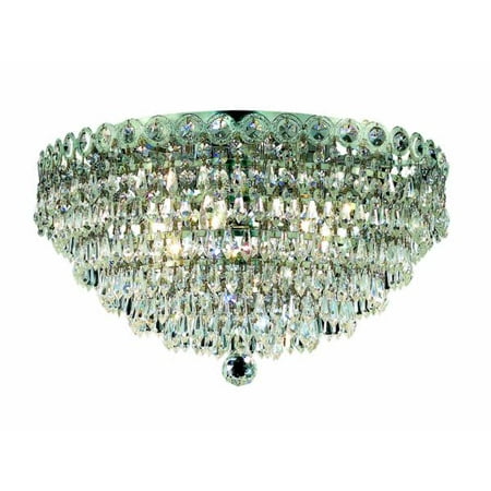 Elegant Lighting 1902F14c Century 4-Light, Single-Tier Flush Mount Crystal Chand