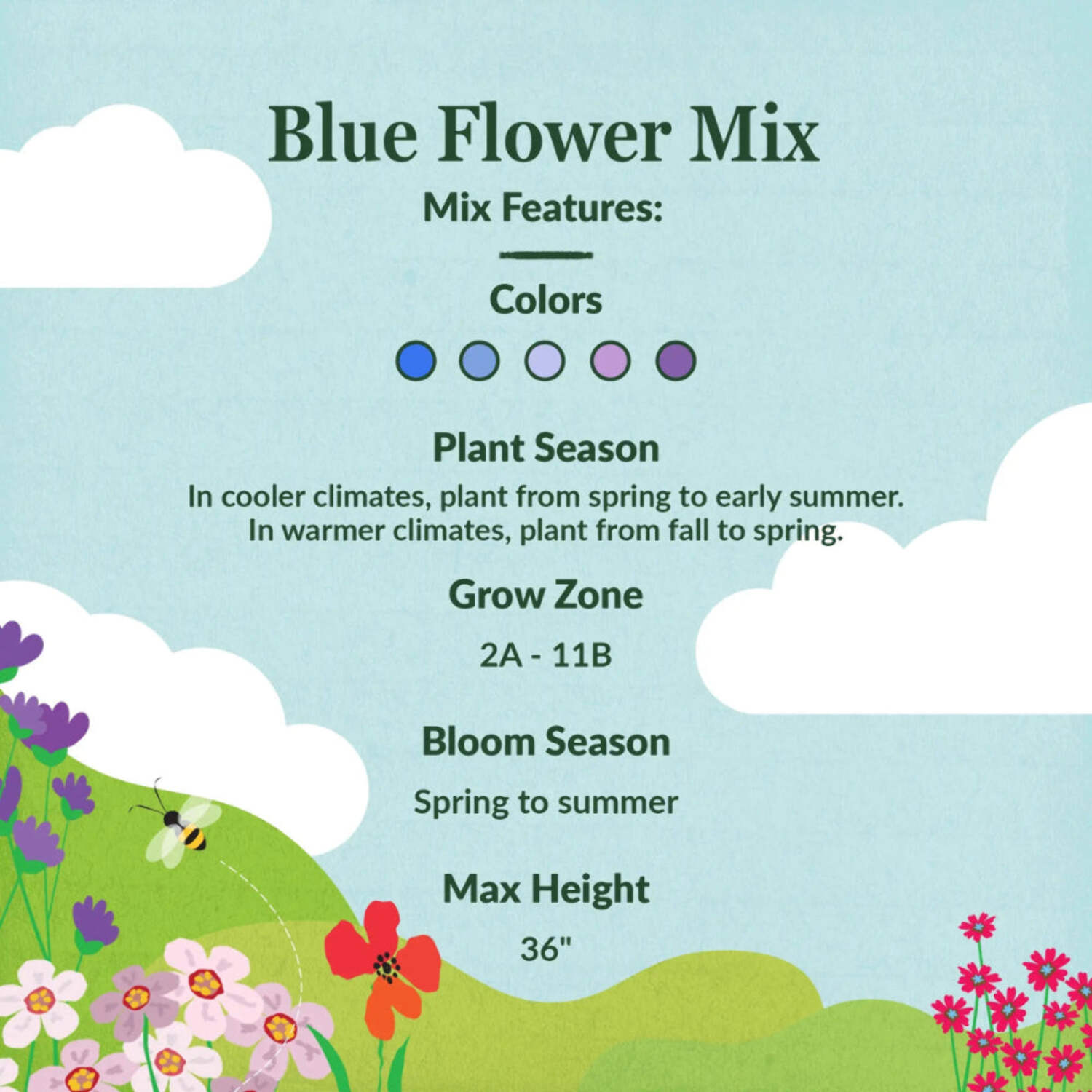 Ferry-Morse Blue Mix Bulk Wildflower Seeds, 1lb