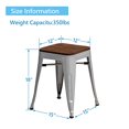 thumbnail image 4 of Changjie Furniture Metal Dining Chairs Set of 4 Stackable Kids Stools Side Stools Stackable Bar Stools (18 inch, Silver), 4 of 4